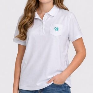 Chubby Mermaids white athletic cropped tennis polo top size XL